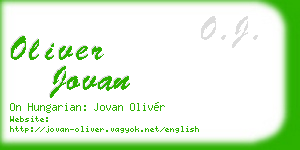 oliver jovan business card